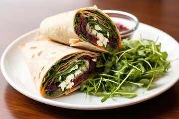 Poster - wrap with goat cheese, roasted beets, and arugula