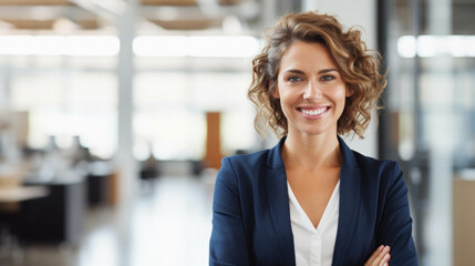 Young business woman in the office.