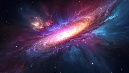 a beautiful, colorful celestial design in deep outer space.
