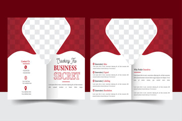 Business Square Bifold Brochure Design Template.