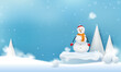 Christmas and New Year background with snowmen. 