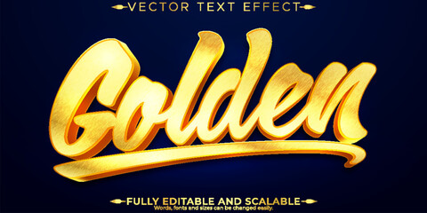 Wall Mural - Gold text effect, editable luxury and elegant text style