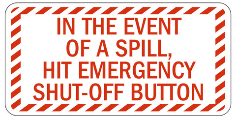 Wall Mural - Water shut off sign and labels