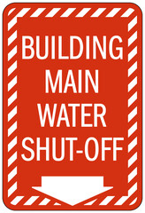 Wall Mural - Water shut off sign and labels