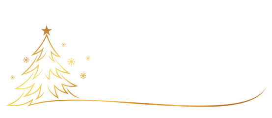 christmas tree with snowflake line art style. element vector eps 10