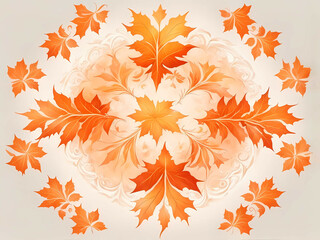 autumn maple leaves background shaped like a circle.