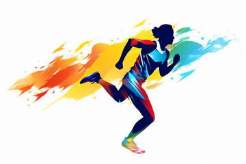 male athlete runner doing a training exercise for a sports race event by jogging and running shown i