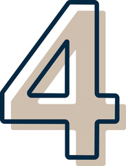 Sticker - illustration of a icon four number