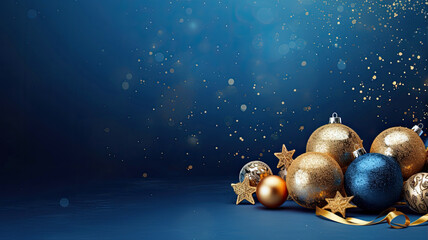 Wall Mural - christmas background with christmas baubles, gifts decoration - xmas theme