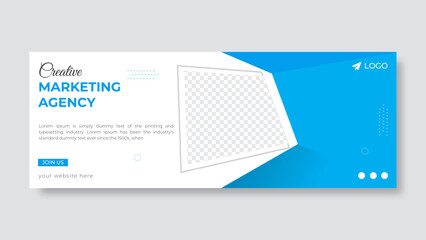 Wall Mural - Modern geometric business Facebook cover design template.