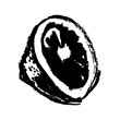 Vector lemon symbol. Citrus fruit icon in trendy hand drawn doodle style. Black illustration for lime label, organic badge, lemon juice packaging design or website. Calligraphic cosmetic symbol.