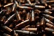 A lot of metal bullets for guns and weapon