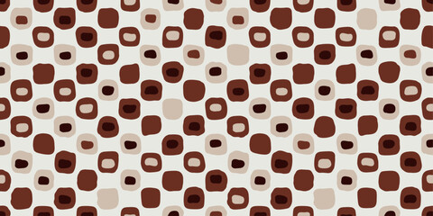 Poster - Coffee polka dots. A pattern of squares repeated over the entire surface. Chocolate, coffee colors repeating pattern.
