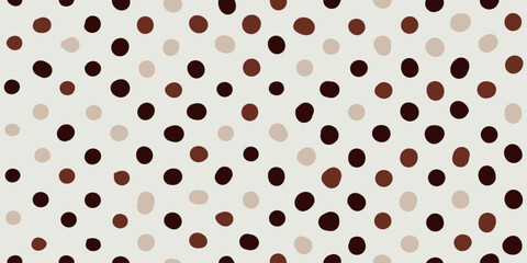 Leinwandbilder - Coffee polka dots. Pattern of circles in brown, coffee and chocolate colors. For print and design, for textiles and packaging, coffee shops.