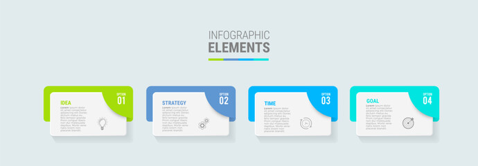 Business infographic template design icons 4 options or steps