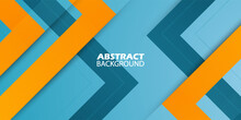 Triangle Geometric Abstract Background Blue And Orange Stripes Arrows Concept. Bright Colorful Design Banner. Eps10 Vector