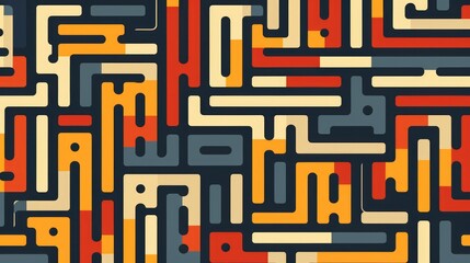 Abstract maze background, AI generated Image