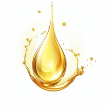 Cosmetic Oil Or Cosmetic Essence Liquid Drop On A White Background, 3d Rendering, Generative AI