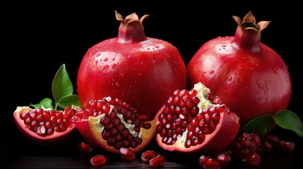 Canvas Print - ripe juicy pomegranates, food