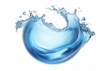  water liquid splash in sphere shape isolated on white background, 3d illustration, Generative AI
