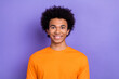 © deagreez - Photo of positive cheerful nice young person beaming smile good mood isolated on violet color background