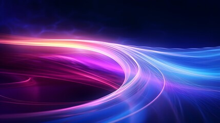 Wall Mural - neon waves background, energy light lines flow