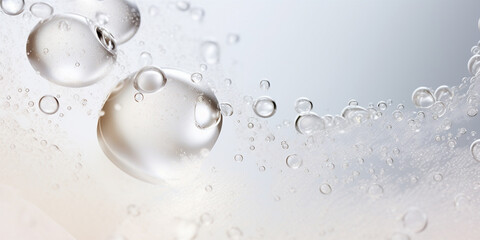 a close-up of a clear liquid cosmetic product