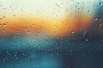 Poster - A close up view of a window covered in raindrops. Perfect for adding a touch of realism and mood to any project.