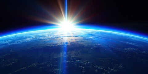 Wall Mural - earth nighttime beauty. illuminated planet in space. galactic perspective. nocturnal glow. shadow of