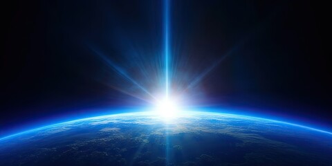 Wall Mural - earth nighttime beauty. illuminated planet in space. galactic perspective. nocturnal glow. shadow of
