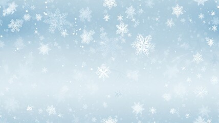 Wall Mural - White snowflakes on a plain white or blue background, highlighting their unique symmetrical patterns. SEAMLESS PATTERN. SEAMLESS WALLPAPER.