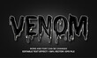 Venom editable text effect template, liquid black slime 3d bold cartoon text style