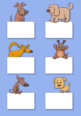 Wall Mural - cartoon dogs and puppies with cards design set