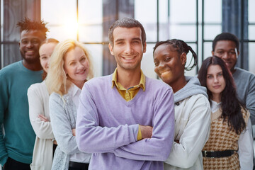 Wall Mural - group of successful business people standing in the office