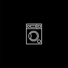 Canvas Print - Washing machine icon isolated on dark background