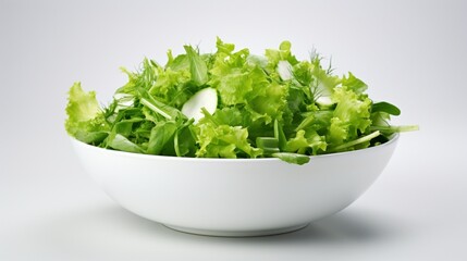 Wall Mural - fresh salad in a bowl isolated on white