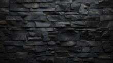 3d Black Brick Wall Background