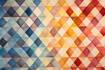 Wall Mural -  watercolor multicolor line geometry abstract subtle background illustration, Minimal geometric colorful pattern, Dynamic shapes composition interweavings