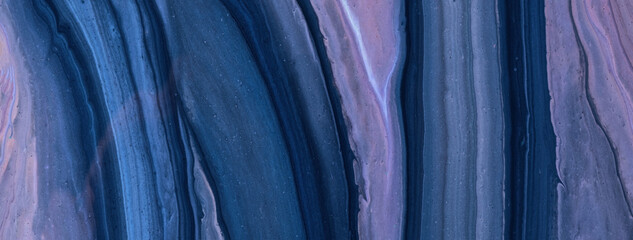 Wall Mural - abstract fluid art background navy blue and purple colors. liquid marble. acrylic painting with viol