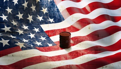 American flag oil barrel shot.