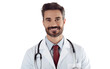 Cheerful Doctor A Happy Face in the Medical Profession Isolated on a Transparent Background PNG.