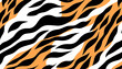 Pattern with tiger stripes. Abstract animal print. Vector illustration