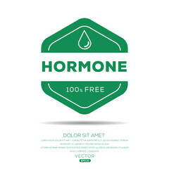 Wall Mural - (Hormone free) label sign, vector illustration.