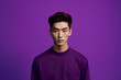 Asian man on purple background