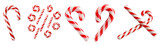 Fototapeta Kosmos - Colection of Striped christmass candy cane in different and unique style and design with yummy and delicious taste