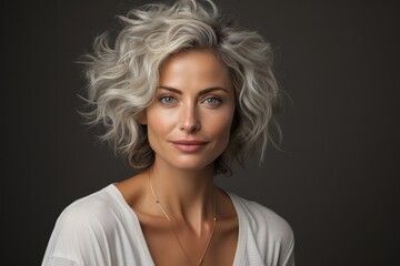 Wall Mural - Mature woman with gray hair