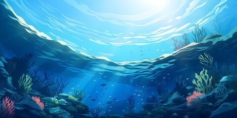 Wall Mural - The under water scenery  background