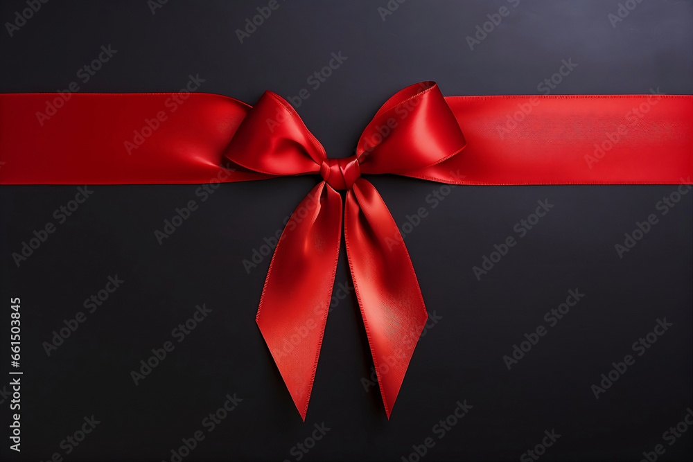 red bow on black background, Red Ribbon Resilience: A Close-Up Tribute ...