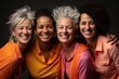 Joyful group portrait of middle-aged women celebrating life and friendship