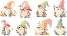 Set Of Colorful Gnome For Christmas